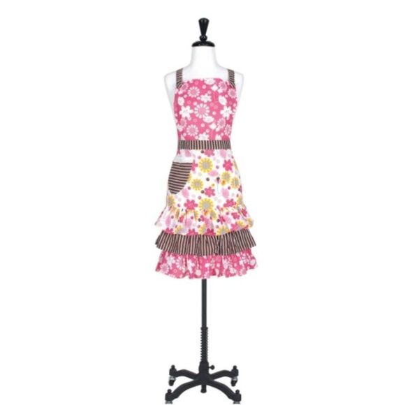 Kaf Home Bloomer Floral Ruffled Apron - Picture 2 of 5